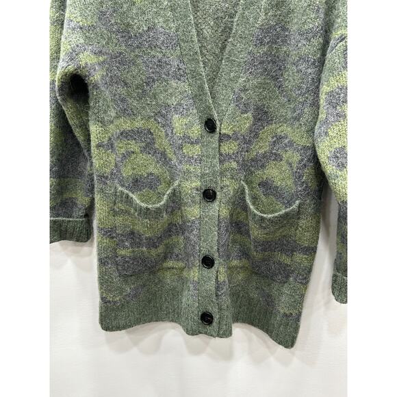 Rails Womens Runi Cardigan Sweater Button Front Wool Alpaca Blend Camo Green S - Picture 3 of 11